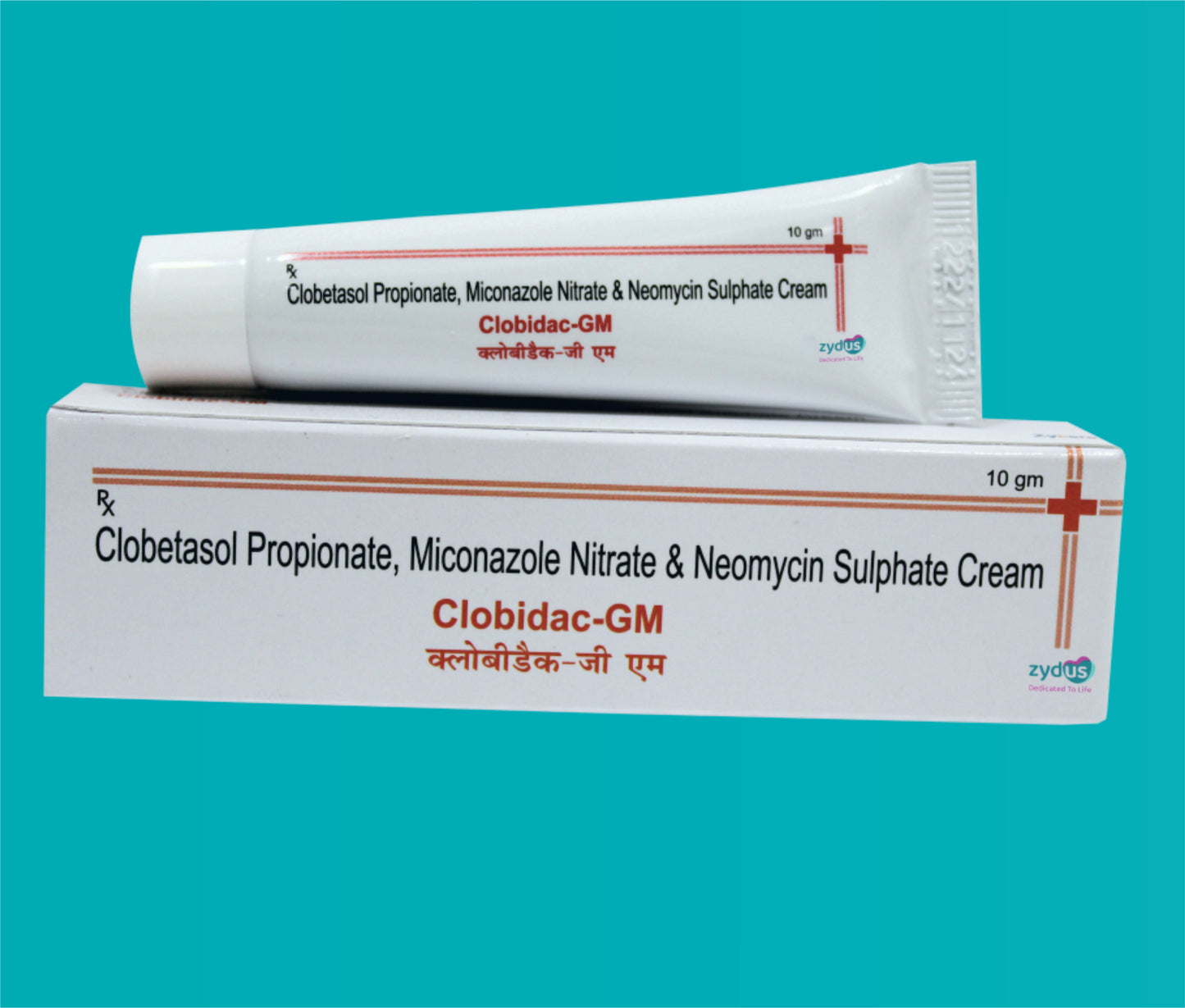 Clobidac -GM Cream  10gm
(25UnitsinaBox) Clobetasol Propionate 0.05% W/W + Miconazole Nitrate 2% W/W + Neomycin 0.05% W/W by zydus