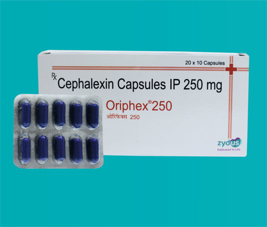 Oriphex 250 Cap. 20X10 Cephalexin 250 Mg by zydus