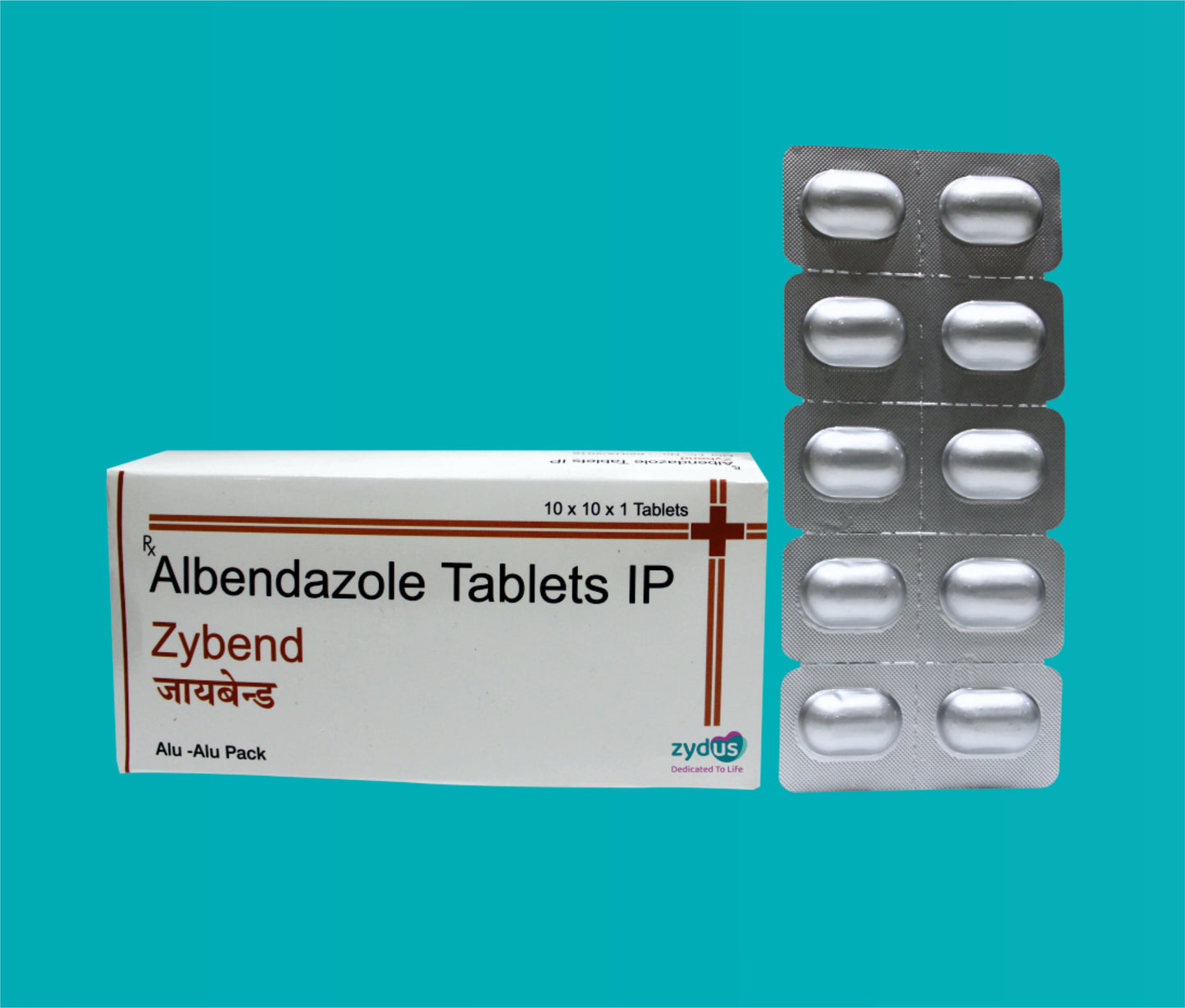 Zybend Tab.  (Alu- Alu)  10x10 Albendazole 400 Mg by zydus