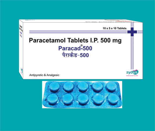 Paracad Tab (10X5X10)Paracetamol 500 Mg by Zydus