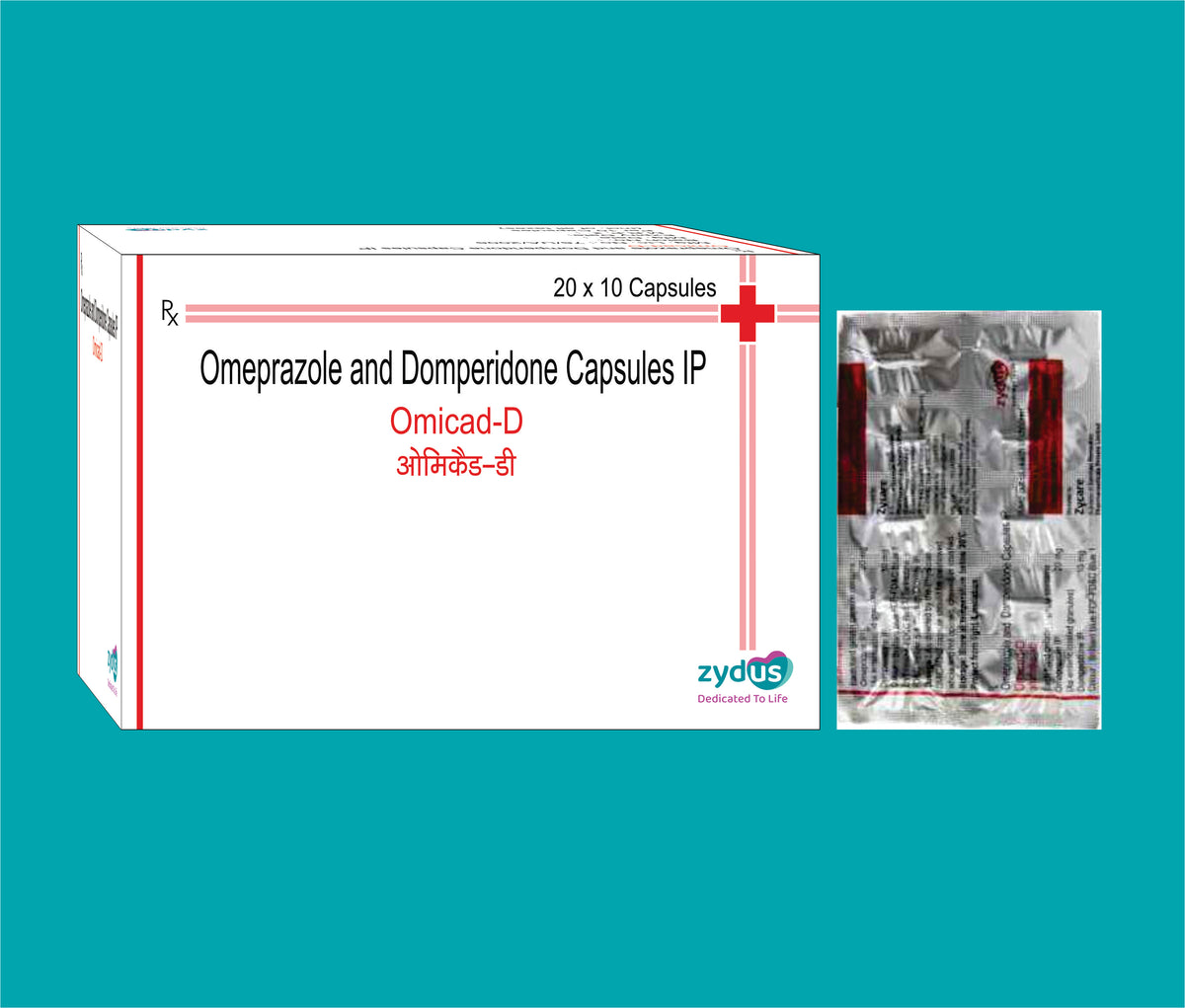 Omicad-D Cap. (20x10)Omeprazole 20 Mg + Domperidone 10 Mg by Zydus