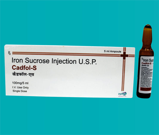 Cadfol- S Injection 
(Monocarton with Tray Pack)  5ml.Amp. Elemental Iron 100 Mg by zydus