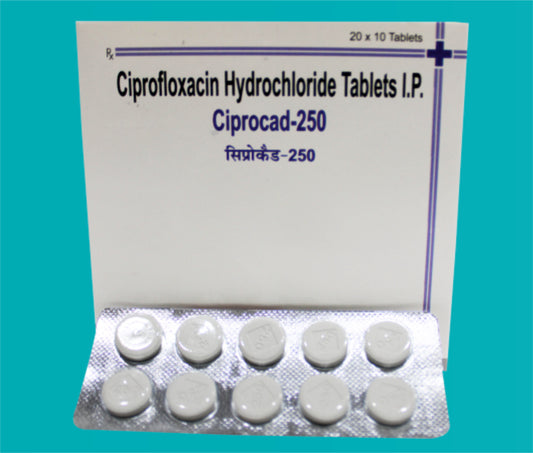 CIPROCAD - 250MG TAB 20X10 20x10 Ciprofloxacin 250 Mg by zydus