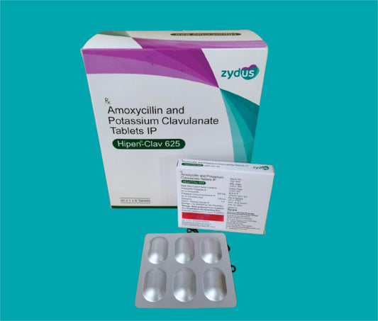 Hipen Clav 625 mg Tab (20x1x6)Amoxicillin 500 Mg + Clavulanic Acid 125 Mg by Zydus