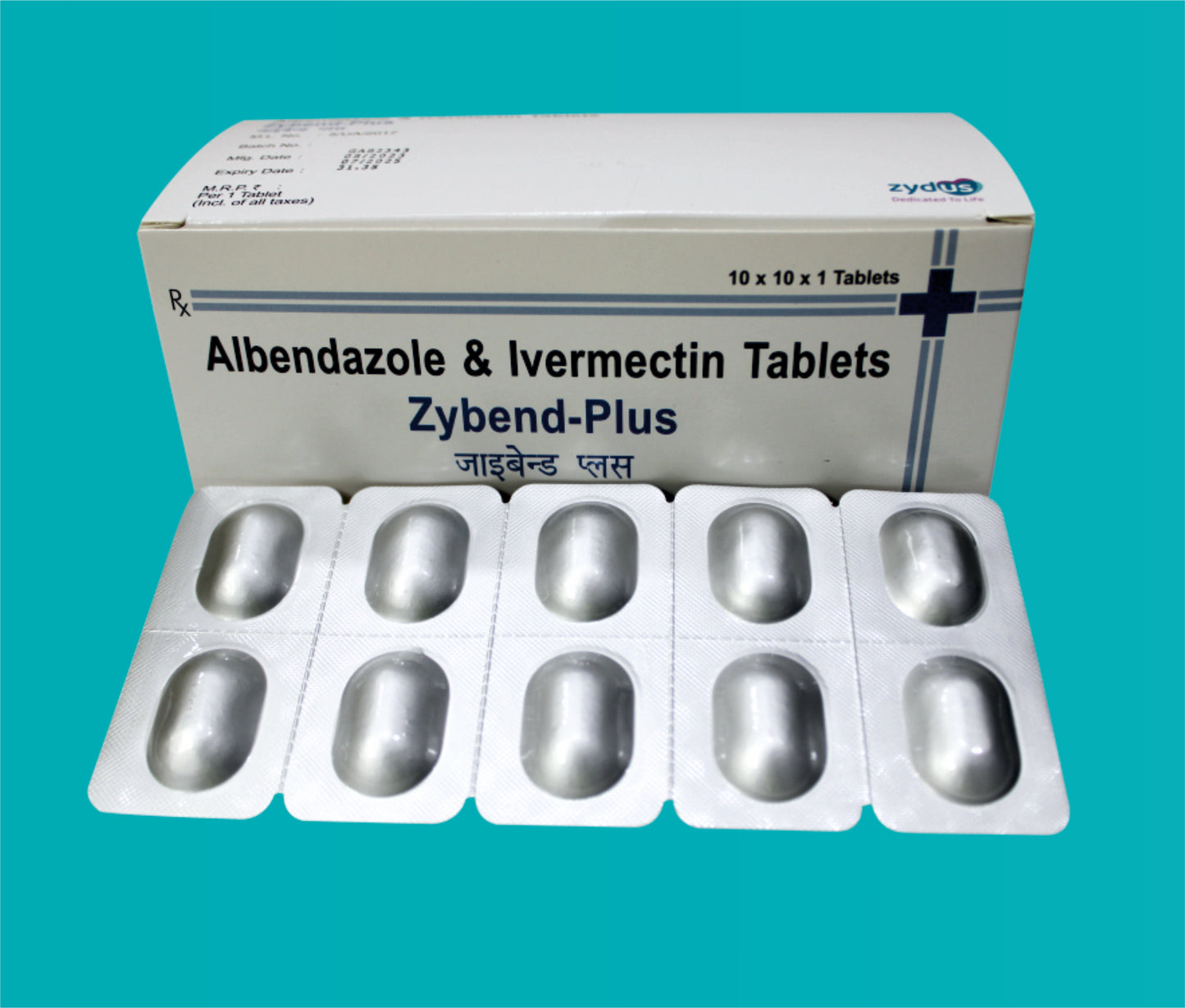 Zybend Plus Tabs  10x10x1 Albendazole 400 Mg + Ivermectin 6 Mg by zydus