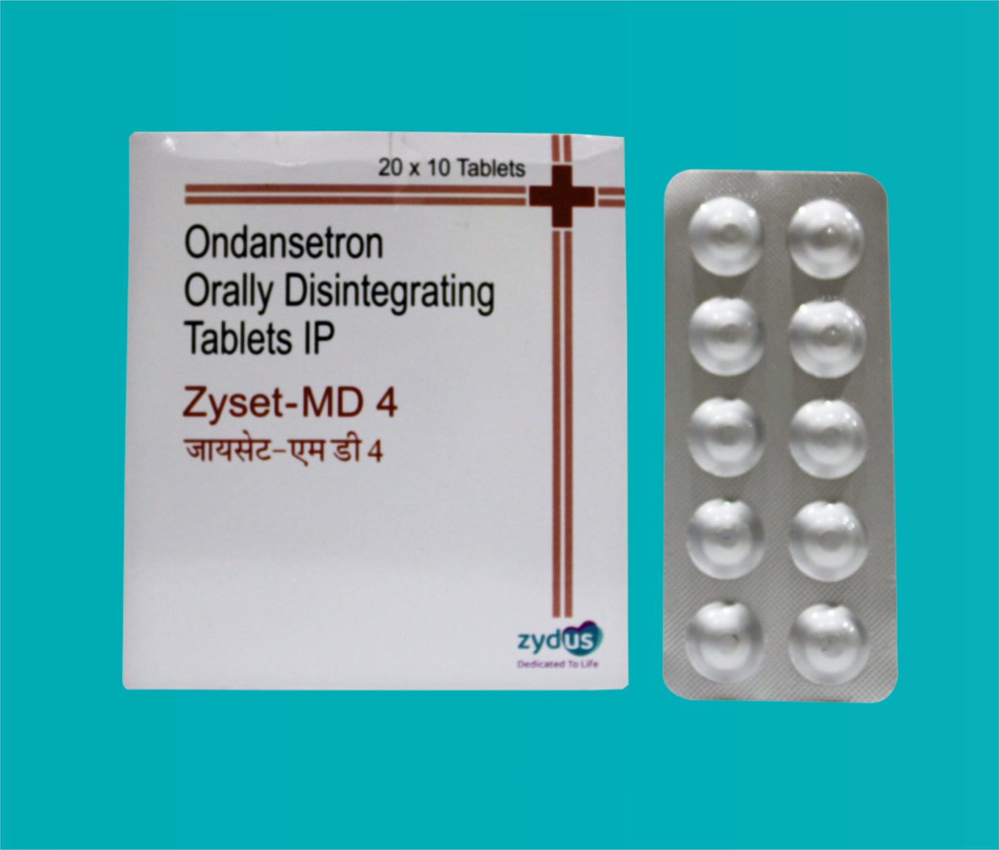Zyset-MD 4 
( Alu Alu Pack) 20x10 Ondansetron 4 Mg by zydus