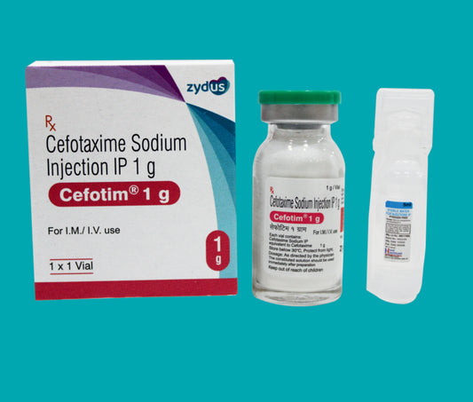 CEFOTIM 1 GM INJ (1X1 VIAL) SL DOM 1X1VIAL Cefotaxime 1000 Mg by zydus