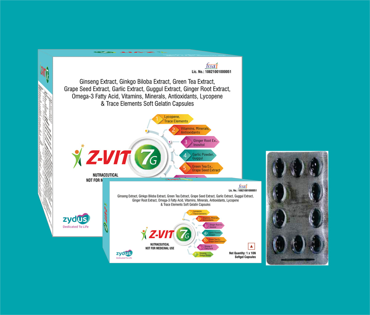 Z-Vit 7G soft gel Capsules (10x1x10)Z-Vit 7G Soft Gel Capsules by Zydus