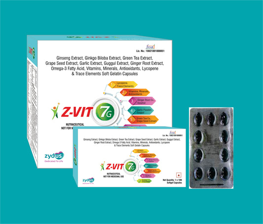 Z-Vit 7G soft gel Capsules (10x1x10)Z-Vit 7G Soft Gel Capsules by Zydus