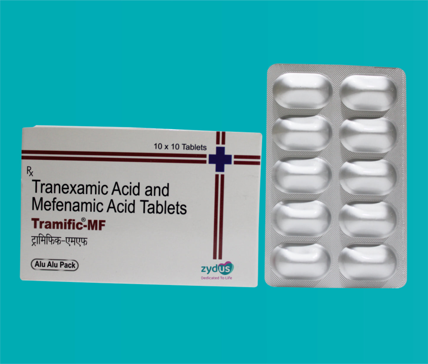 Tramific - MF Tabs (Alu- Alu Pack)  10x10 Tranexamic Acid 500 Mg + Mefenamic Acid 250 Mg by zydus