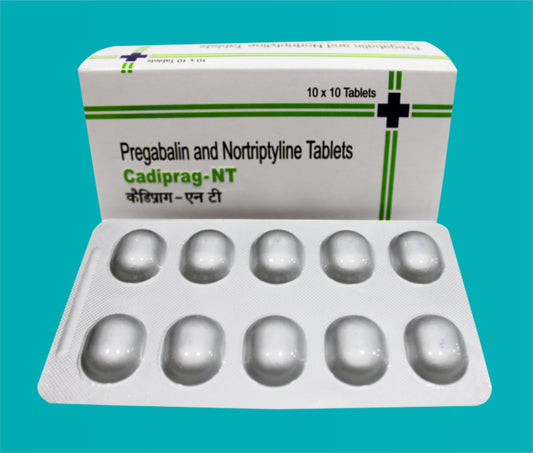 Cadiprag- NT Tabs. (Alu-Alu)  10X10 Pregabalin 75 Mg + Nortriptyline 10 Mg by zydus
