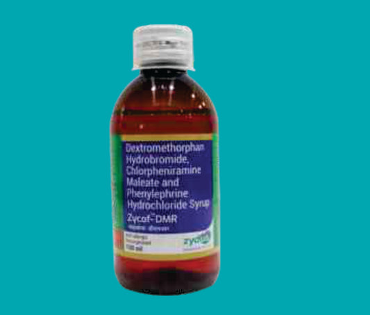 Zycof- DMR  Syp 100ml. Dextromethorphan Hydrobromide 10 Mg + Chlorpheniramine Maleate 2 Mg + Phenylephrine Hydrochloride 5 Mg by zydus