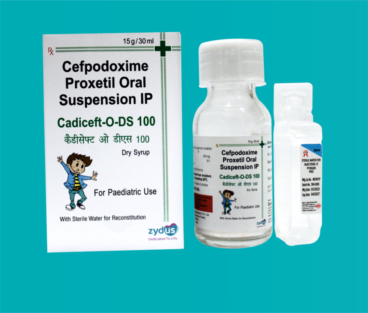 Cadiceft O DS 100 Glass
 Bottle With Water 30ml Cefpodoxime 100 Mg by zydus