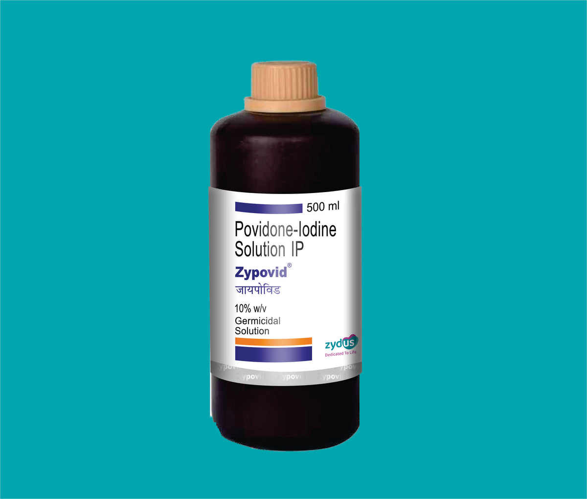 Zypovid Solution 10 % - 500 ml (500ml.)Povidone - Iodine Ip 10 % W/V by Zydus