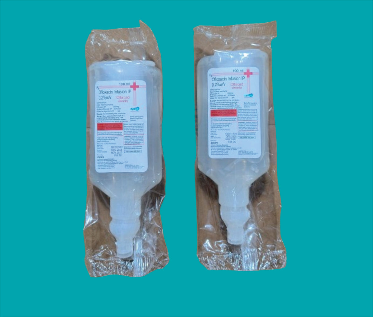 Oflacad IV INF 100ML (CHL) (100ml)Ofloxacin 200 Mg + Sodium Chloride 0.9% by Zydus