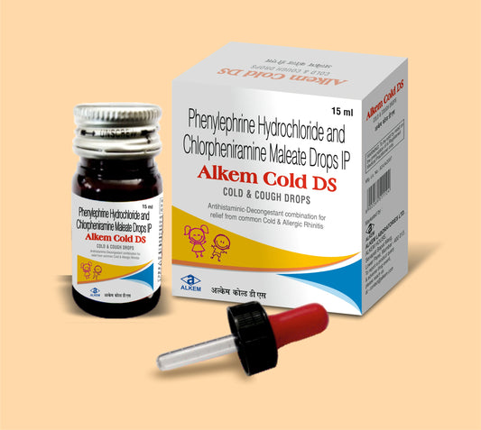 ALKEM COLD DS DROPS (15ML) ( Phenylephrine Hcl 5 Mg + Chlorpheniramine Maleate
2Mg / Ml ) by Alkem