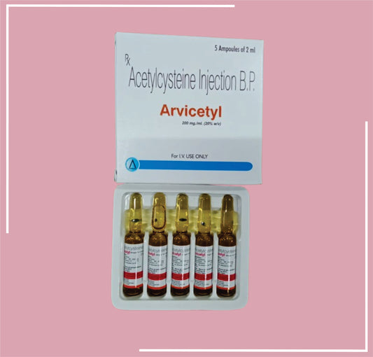 Arvicetyl Inj.200Mg 2Ml 2Ml (Acetylcysteine 200 Mg/2 Ml Injection by Arvincare