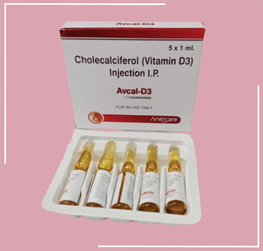 Avcal-D3 Inj 1 Ml (Cholecalciferol (Vitamin D3) 300,000 Iu/Ml Injection by Arvincare
