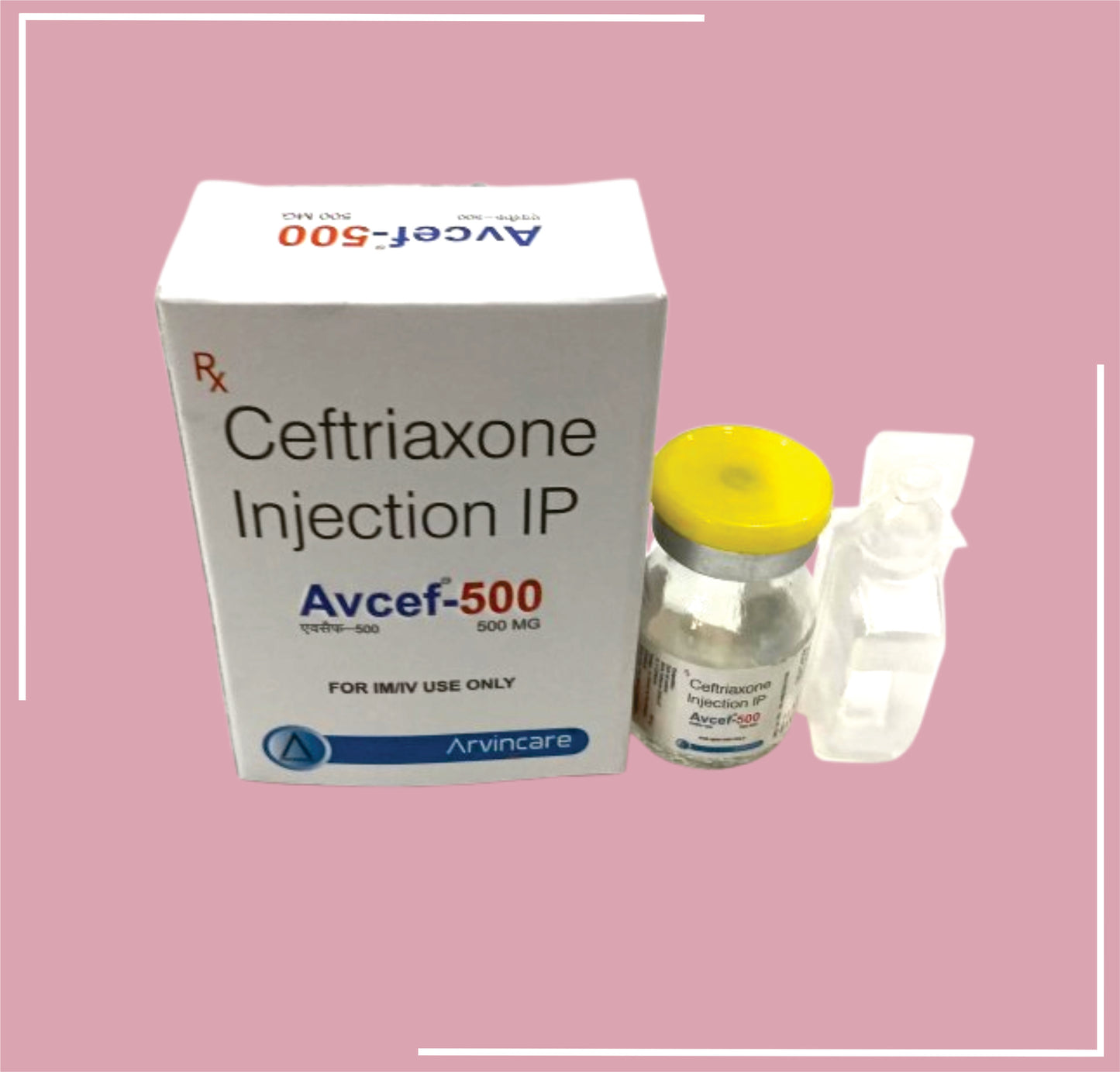 Avcef-500 Inj 1 Vial (Ceftriaxone 500 Mg Injection by Arvincare