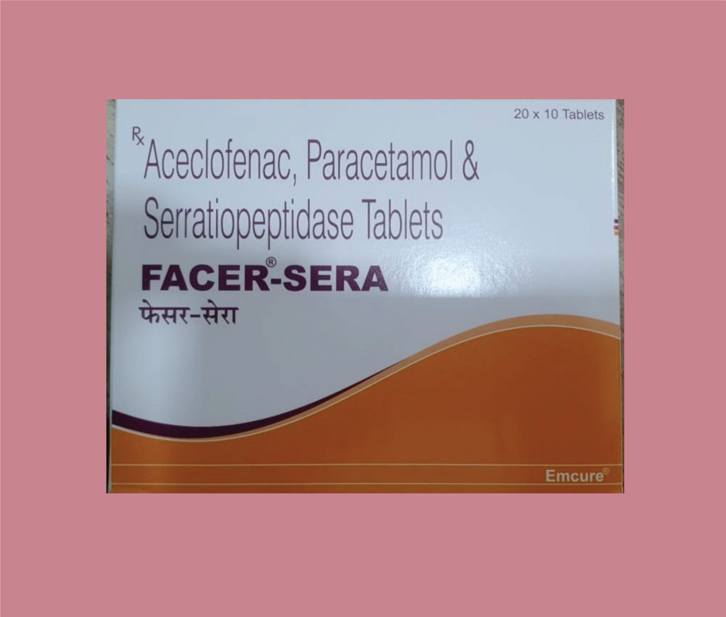 FACER-SERA Tablet (20x10) Aceclofenac + Paracetamol + Serratiopeptidase by Emcure