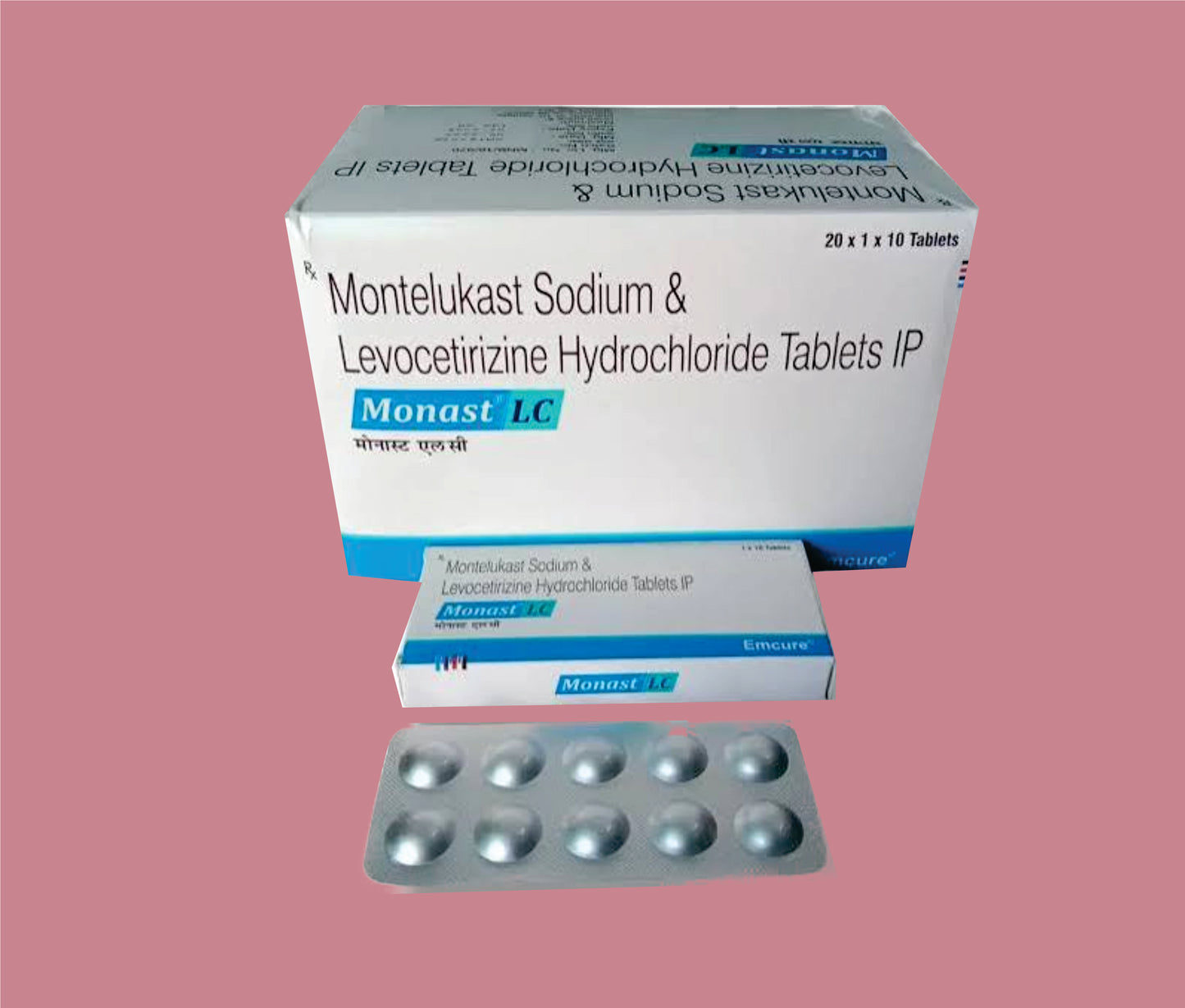 Monast LC Tablet (20 × 1 × 10) Montelukast Sodium + Levocetirizine Hydrochloride by Emcure