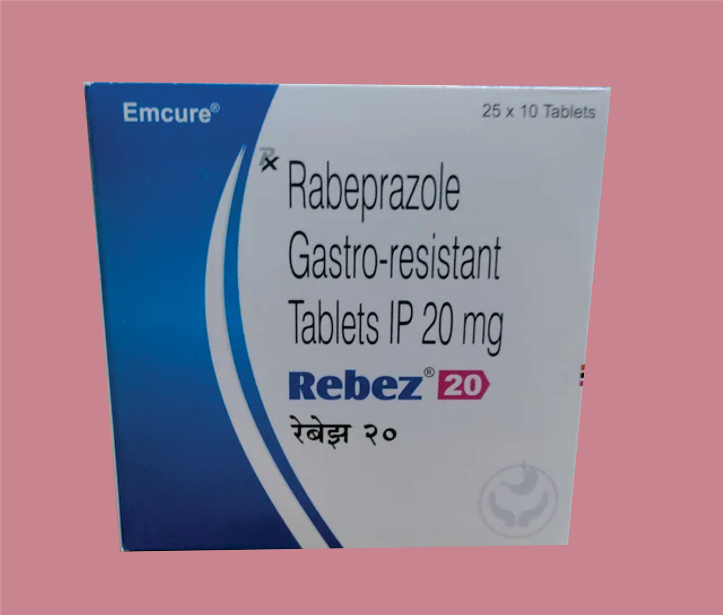 Rebez 20 Tablet (25 × 10) Rabeprazole Gastro-resistant Tablets IP 20 mg by Emcure